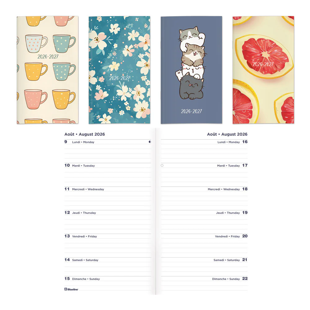 17-Month Two-Week Pocket Planner, Assorted Designs, 2026-2027, Bilingual (CA5626B.ASX-27)