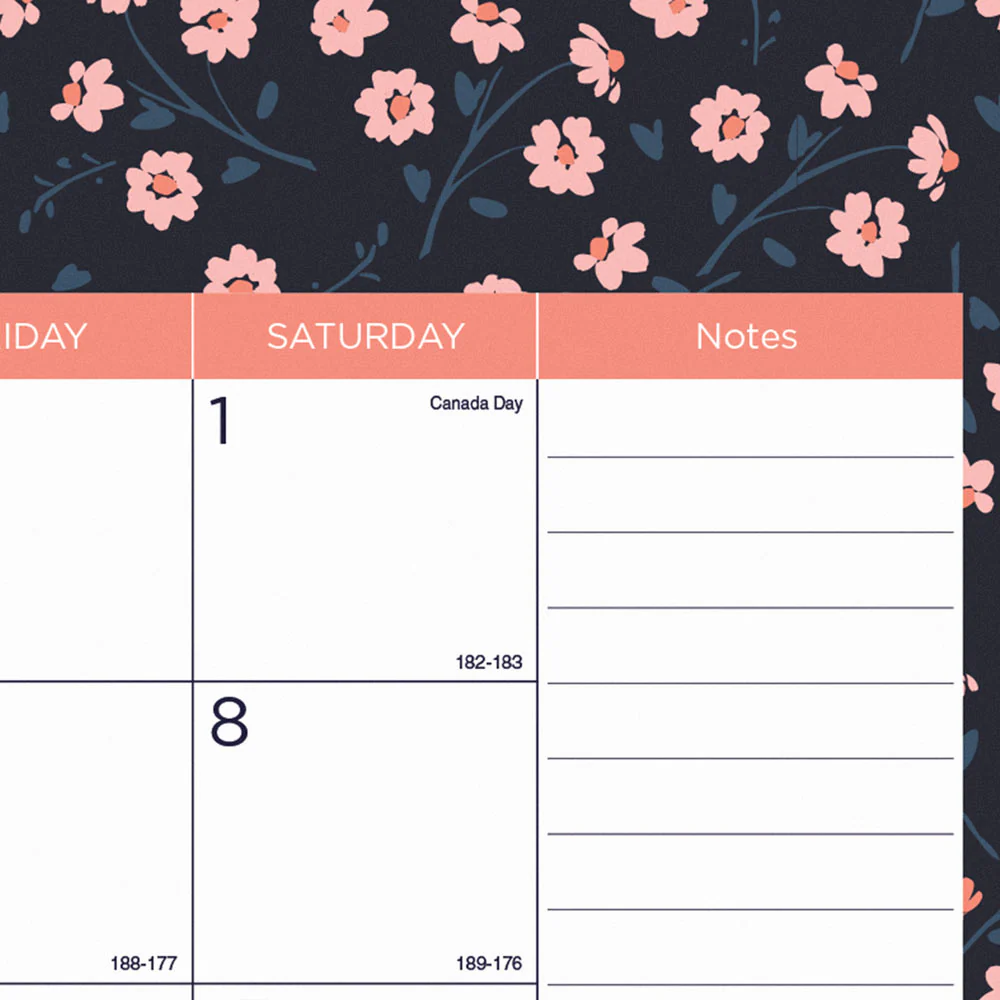 18-Month Academic Monthly Desk Pad Calendar, Blossom, 2026 - 2027, English (CA1716BD-27) - Image 3