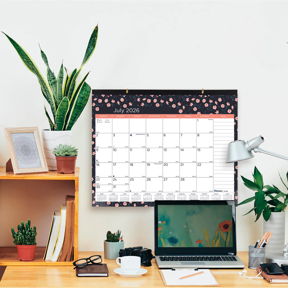 18-Month Academic Monthly Desk Pad Calendar, Blossom, 2026 - 2027, English (CA1716BD-27) - Image 6