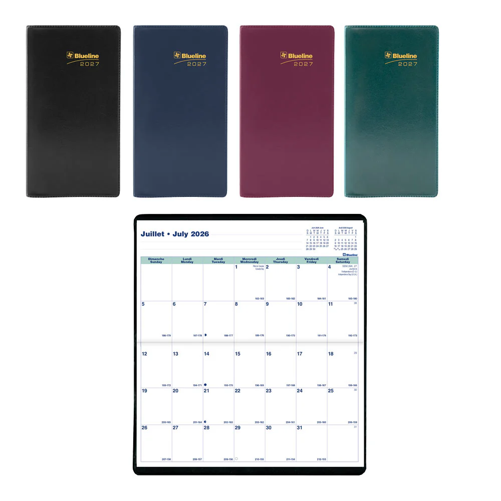 18-Month Pocket Planner, Assorted Colours, 2026-2027, Bilingual (CA12B.AST-27)