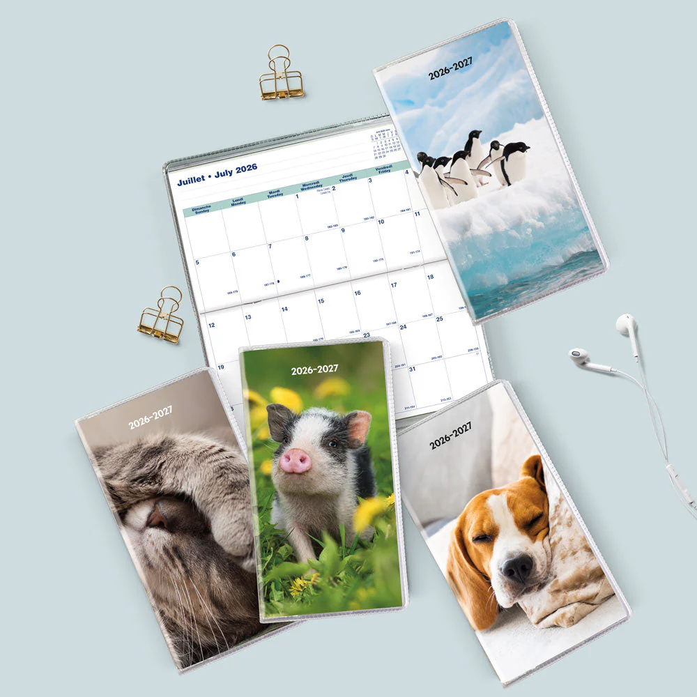 18-Month Pocket Planner, Assorted Animal Designs, 2026-2027, English (CA412.ASX-27)