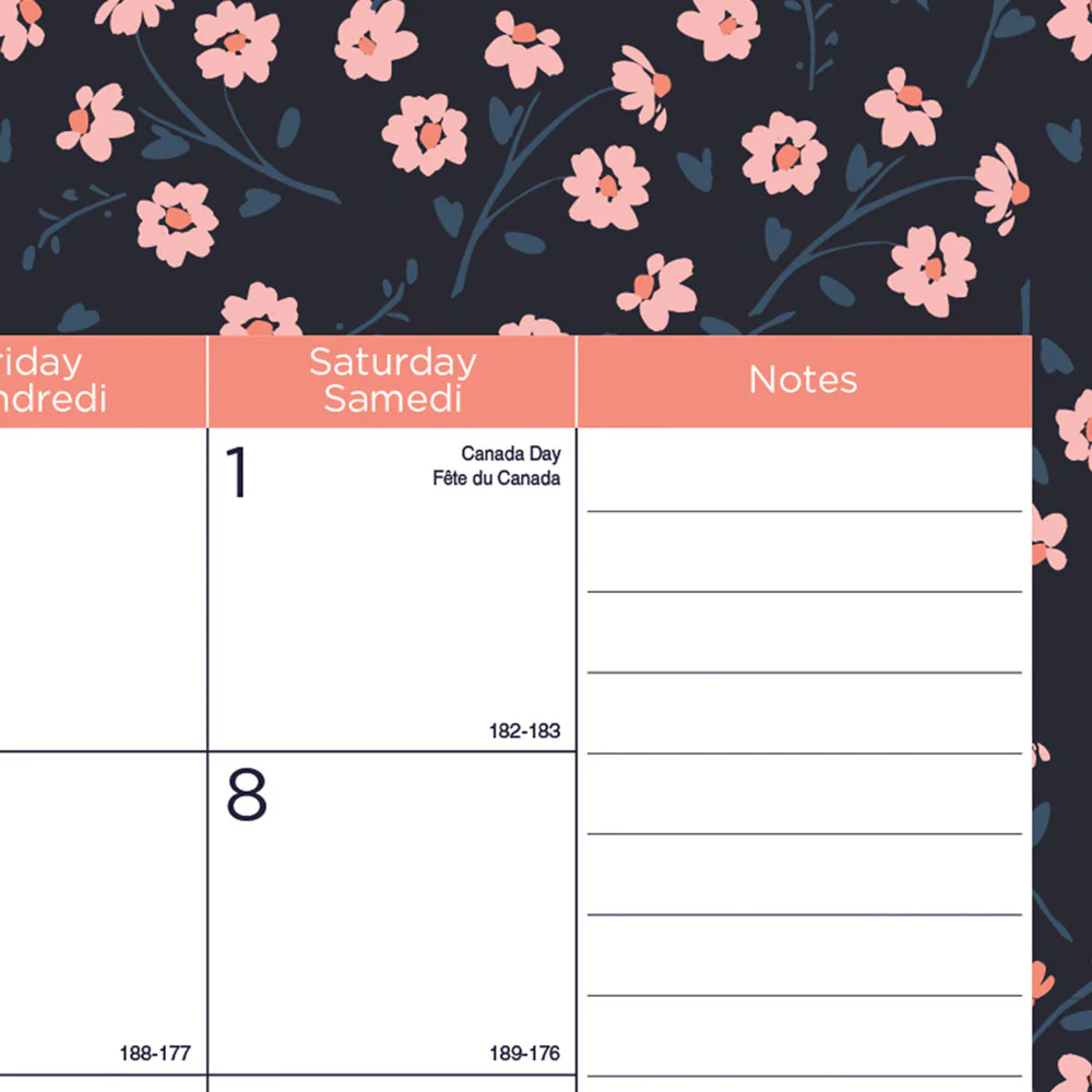 18-Month Academic Monthly Desk Pad Calendar, Blossom, 2026 - 2027, Bilingual (CA1716BBD-27) - Image 3