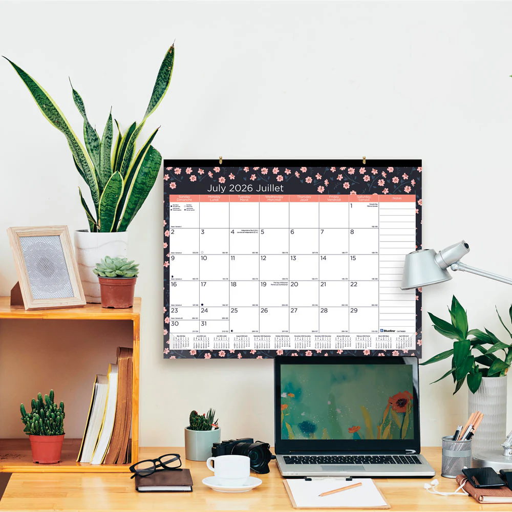18-Month Academic Monthly Desk Pad Calendar, Blossom, 2026 - 2027, Bilingual (CA1716BBD-27) - Image 6