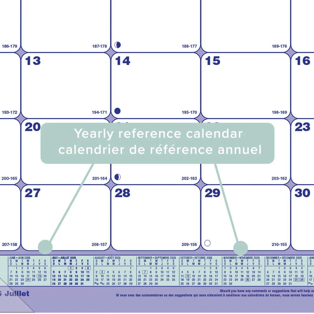 Academic Monthly Desk Pad Calendar, Classic, 2026 - 2027, Bilingual (CA181711B-27) - Image 5