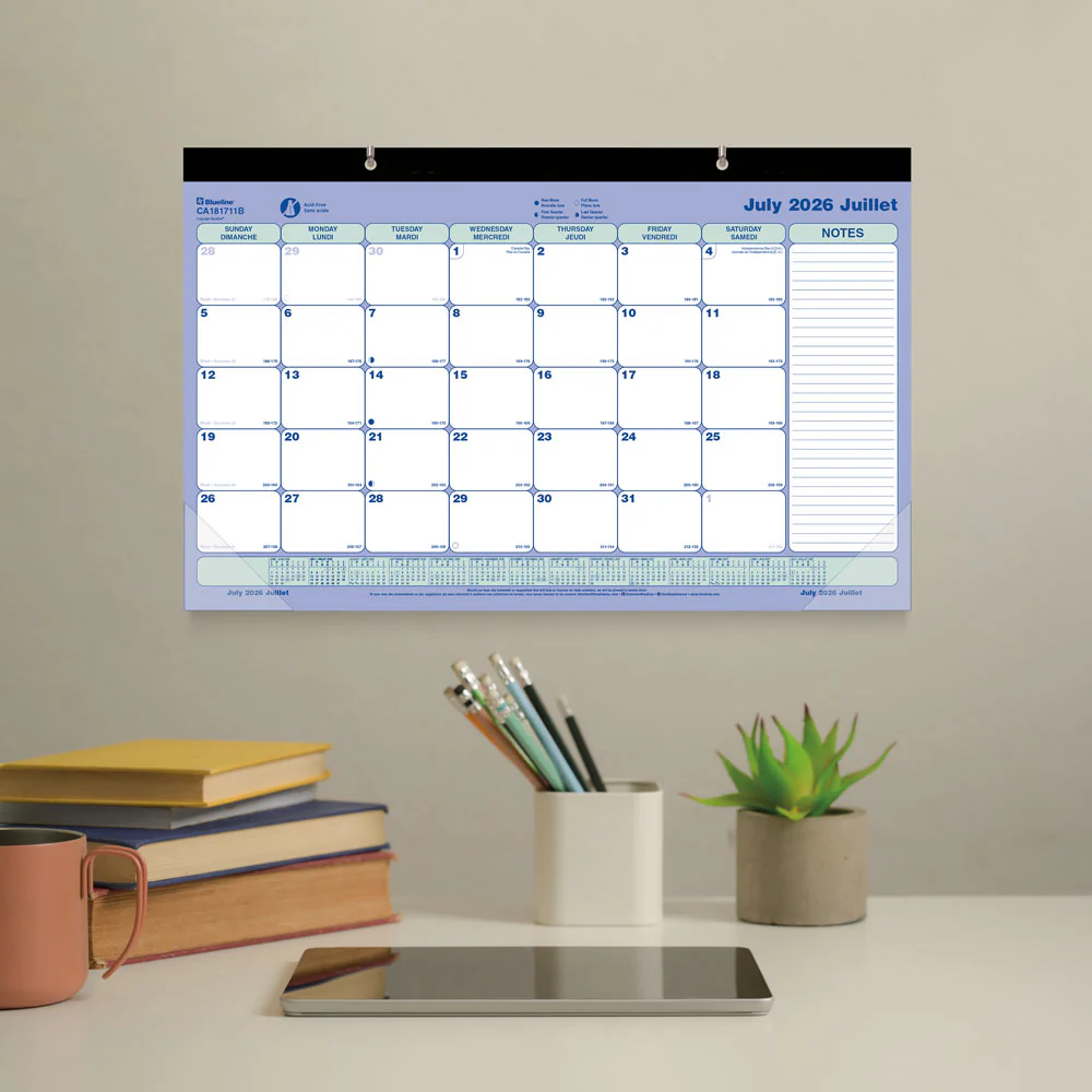 Academic Monthly Desk Pad Calendar, Classic, 2026 - 2027, Bilingual (CA181711B-27) - Image 6