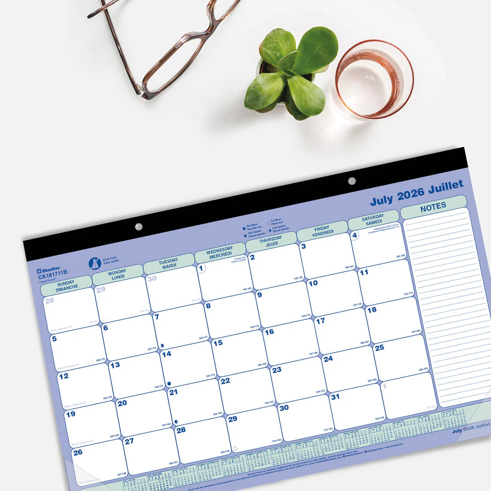 Academic Monthly Desk Pad Calendar, Classic, 2026 - 2027, Bilingual (CA181711B-27) - Image 7