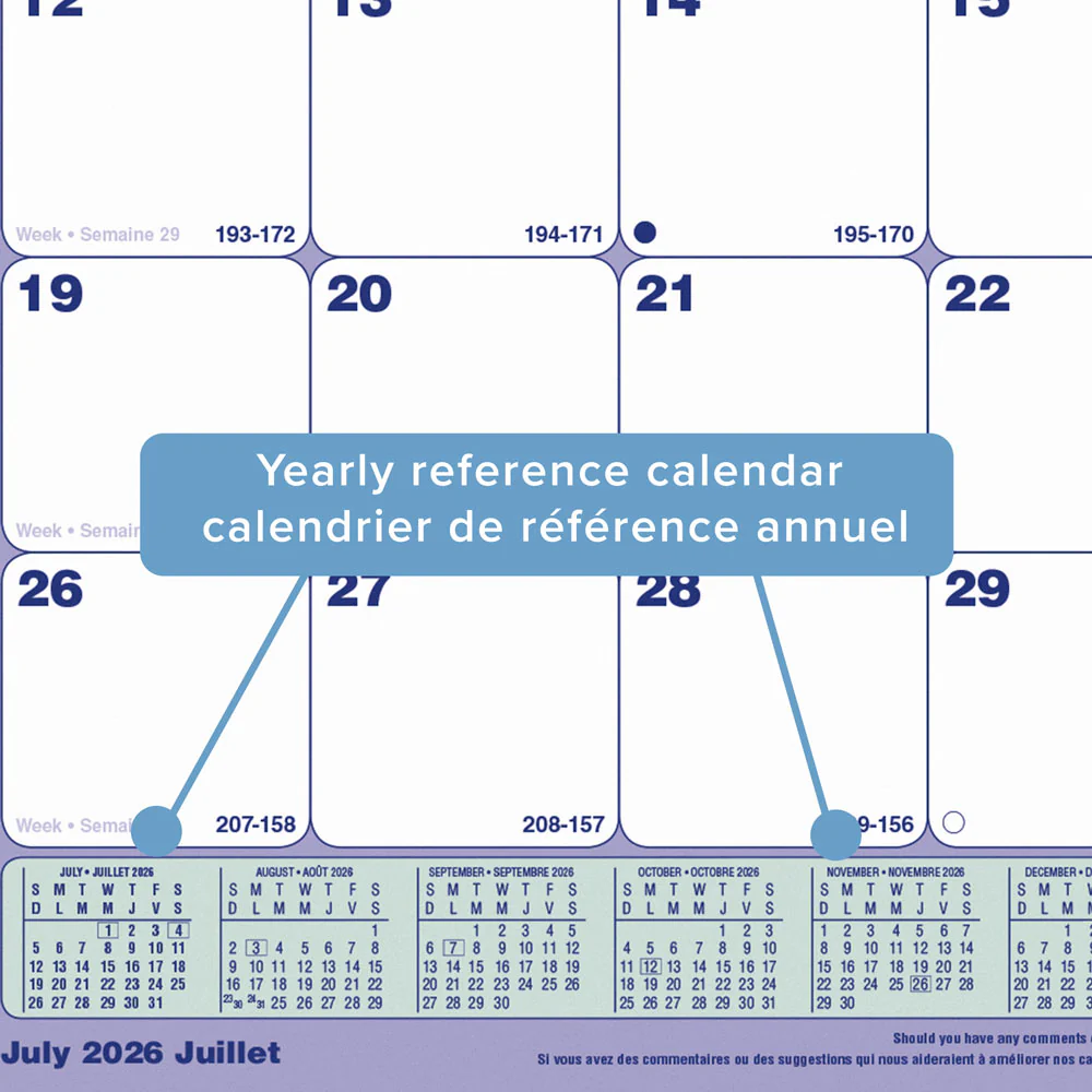 Academic Monthly Desk Pad Calendar, Classic, 2026 - 2027, Bilingual (CA181721B-27) - Image 4