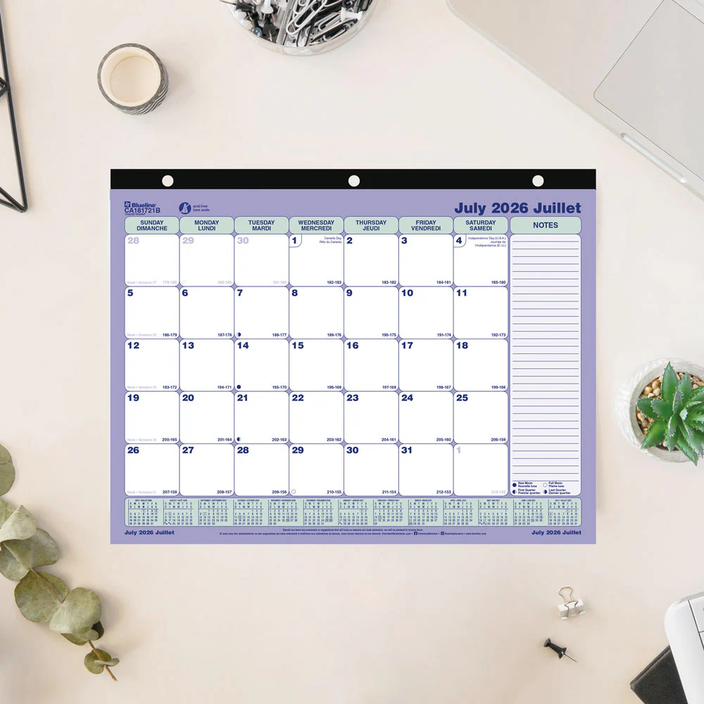 Academic Monthly Desk Pad Calendar, Classic, 2026 - 2027, Bilingual (CA181721B-27) - Image 7