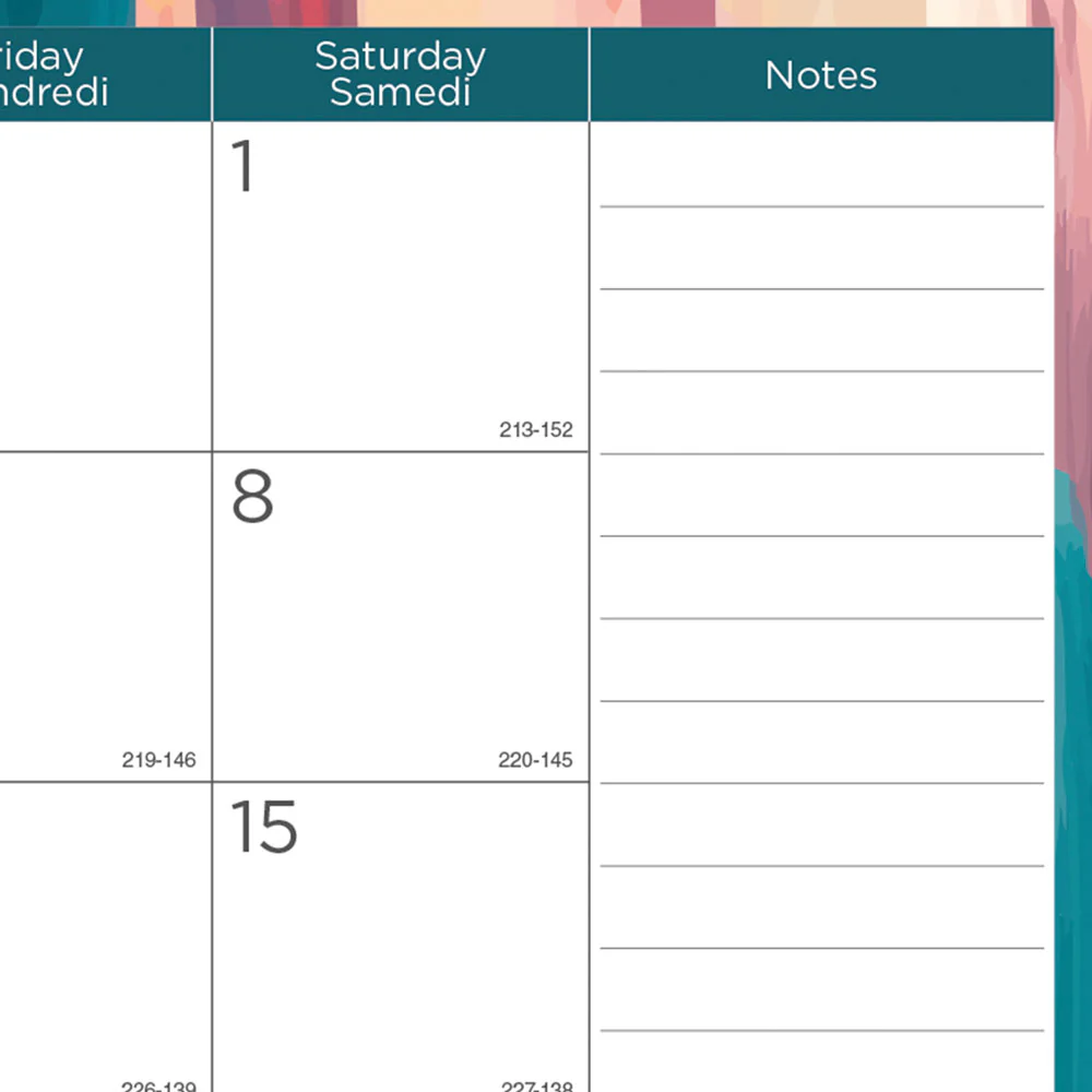 Academic Monthly Desk Pad Calendar, Splash, 2026 - 2027, Bilingual (CA194117B-27) - Image 3