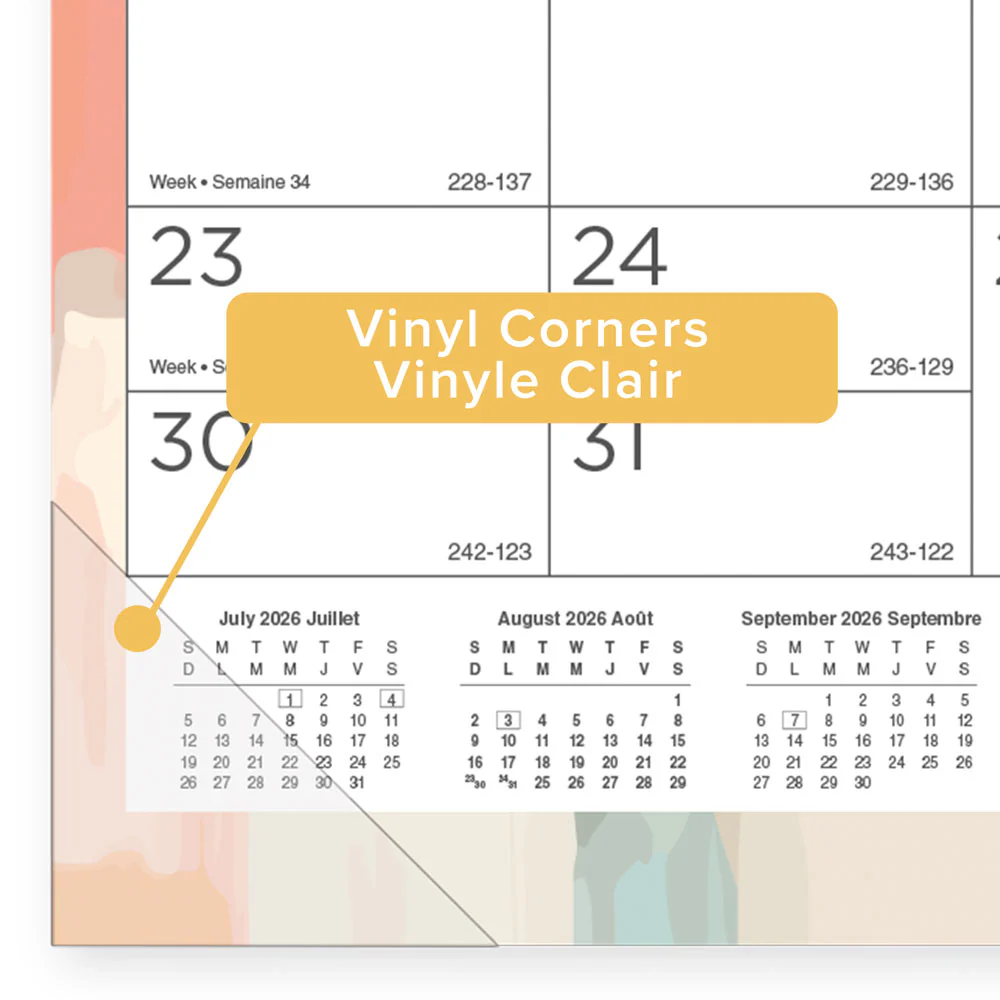 Academic Monthly Desk Pad Calendar, Splash, 2026 - 2027, Bilingual (CA194117B-27) - Image 4