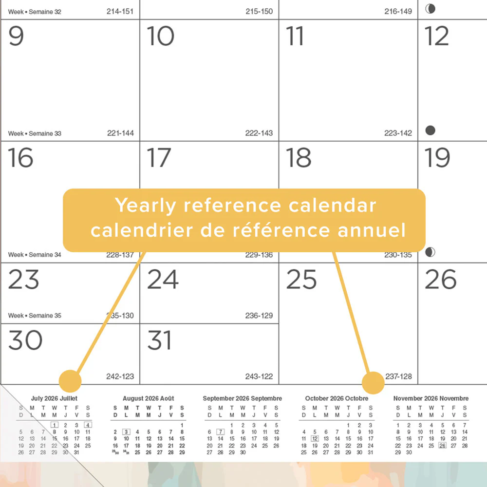 Academic Monthly Desk Pad Calendar, Splash, 2026 - 2027, Bilingual (CA194117B-27) - Image 5