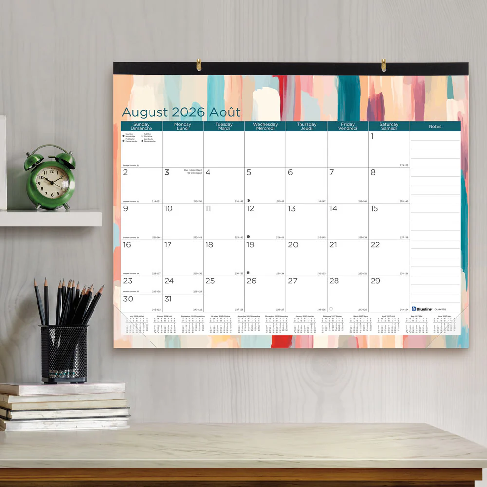 Academic Monthly Desk Pad Calendar, Splash, 2026 - 2027, Bilingual (CA194117B-27) - Image 6