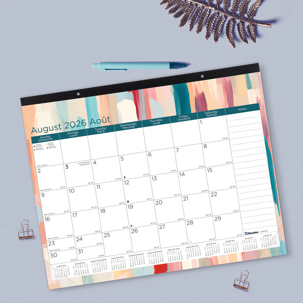Academic Monthly Desk Pad Calendar, Splash, 2026 - 2027, Bilingual (CA194117B-27) - Image 7