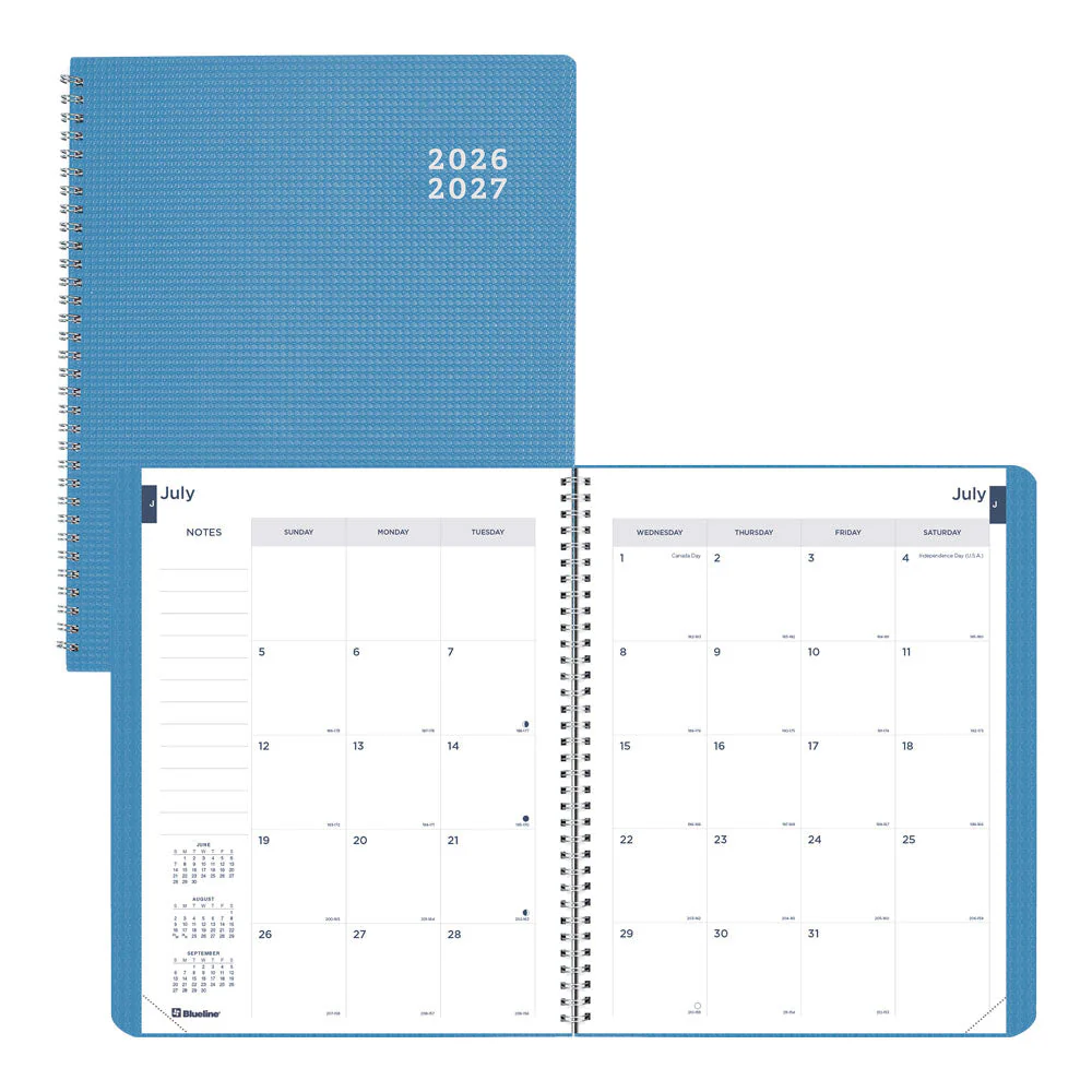Academic Monthly Planner, DuraFlex, 2026 - 2027, English (CA701V.BLK-27, CA701V.BLU-27, CA701V.PUR-27)
