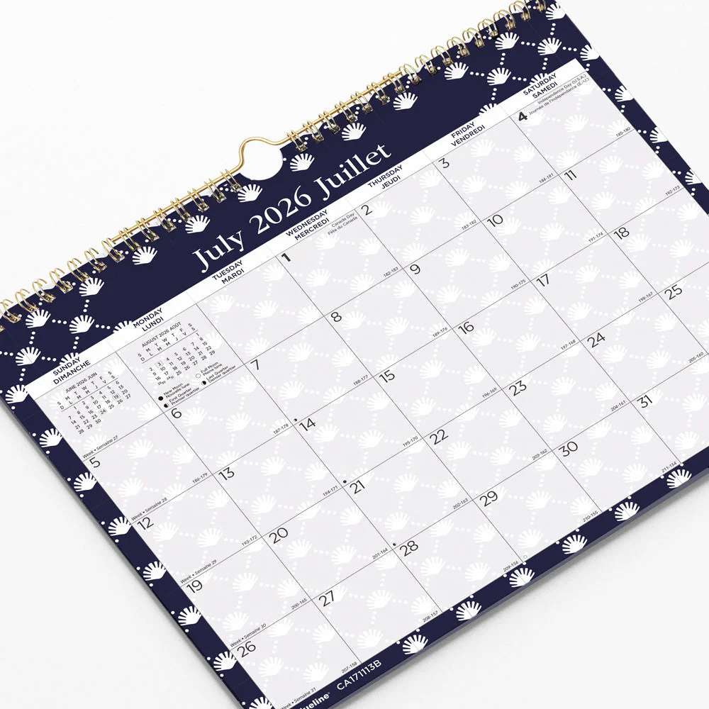 Academic Monthly Small Wall Calendar 2026-2027, Bilingual, Nautical (CA171113B-27) - Image 3