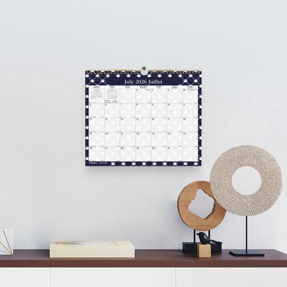 Academic Monthly Small Wall Calendar 2026-2027, Bilingual, Nautical (CA171113B-27) - Image 9