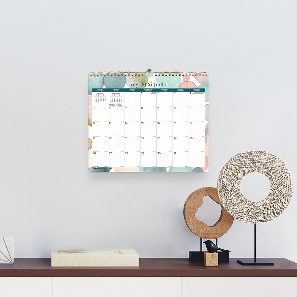 Academic Monthly Small Wall Calendar 2026-2027, Bilingual, Splash (CA171114B-27) - Image 7