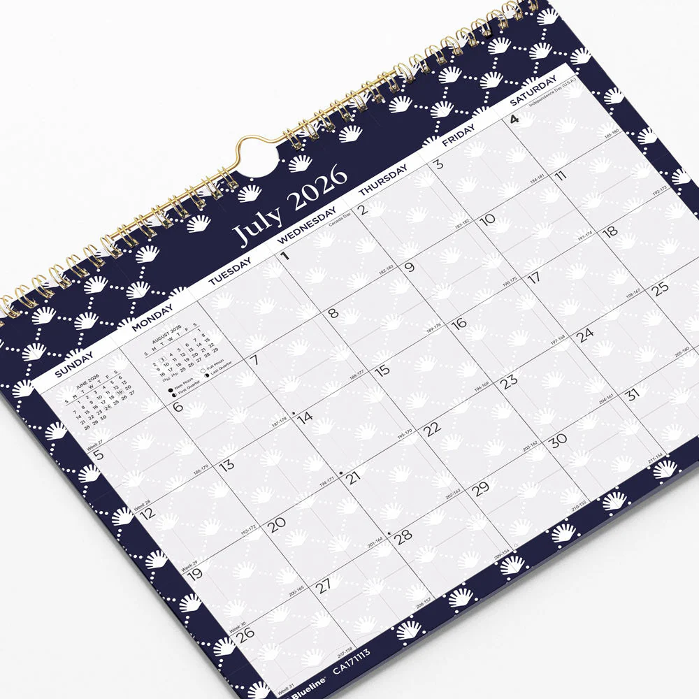 Academic Monthly Small Wall Calendar 2026-2027, English, Nautical (CA171113-27) - Image 3