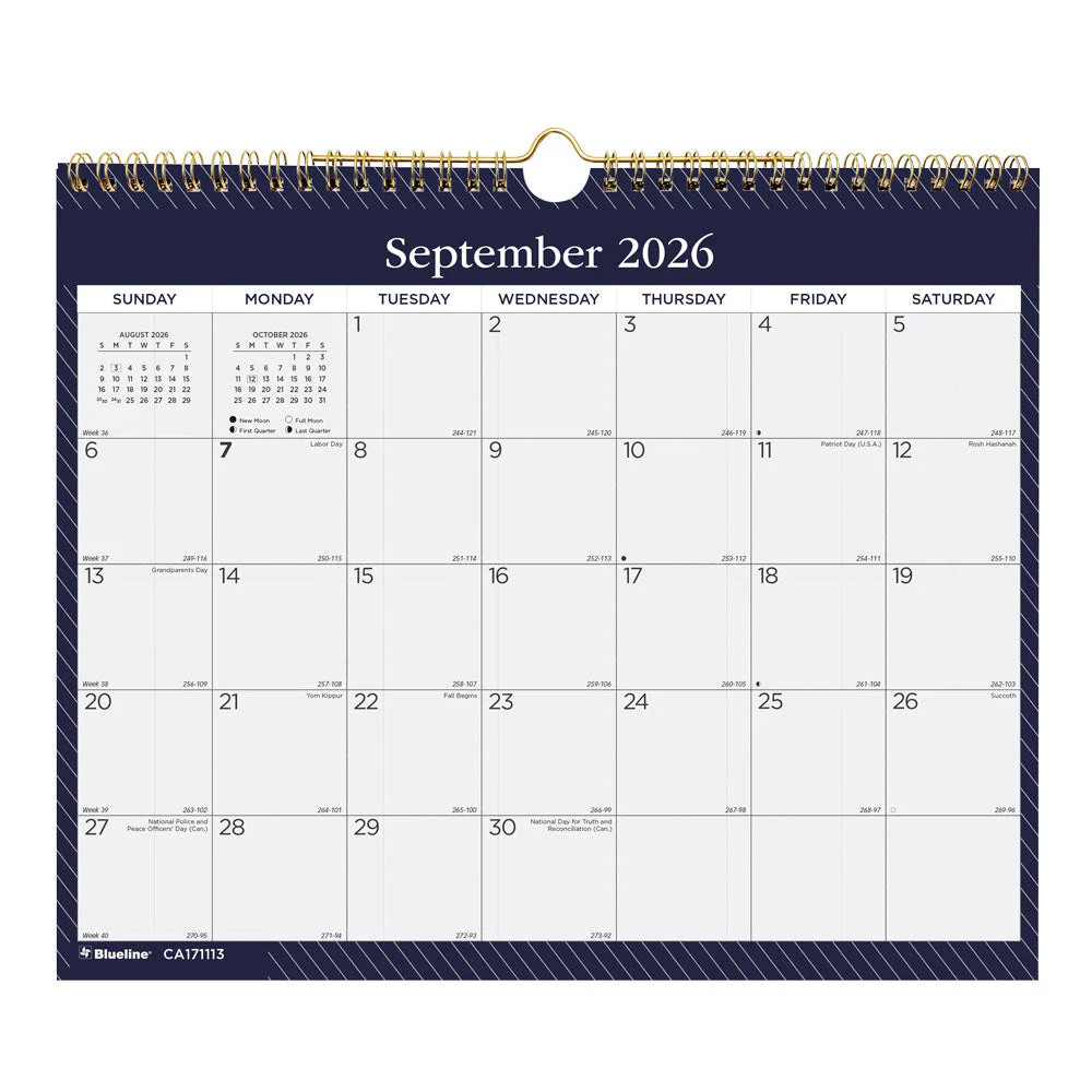 Academic Monthly Small Wall Calendar 2026-2027, English, Nautical (CA171113-27) - Image 6