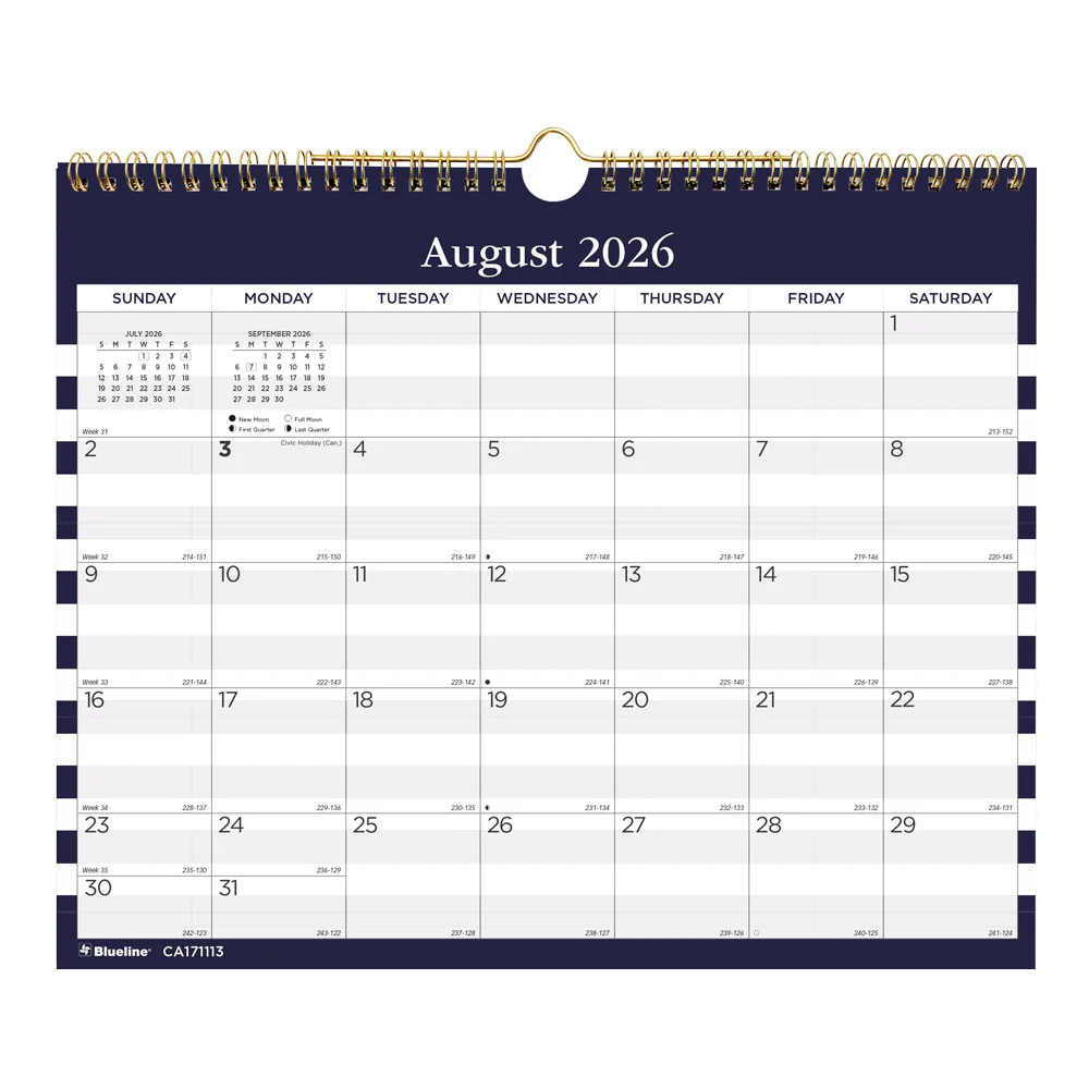 Academic Monthly Small Wall Calendar 2026-2027, English, Nautical (CA171113-27) - Image 7