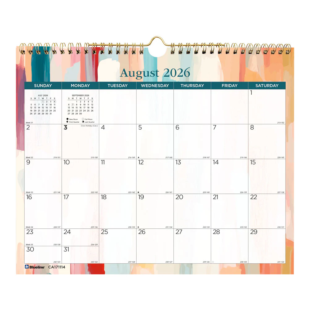Academic Monthly Small Wall Calendar 2026-2027, English, Splash (CA171114-27) - Image 7