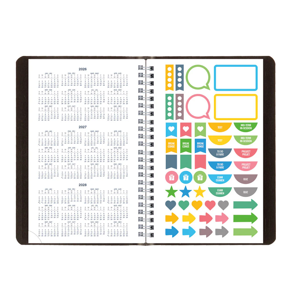 Academic Weekly Planner, Classic Black, 2026-2027, Bilingual (CA101B.BLK-27) - Image 9