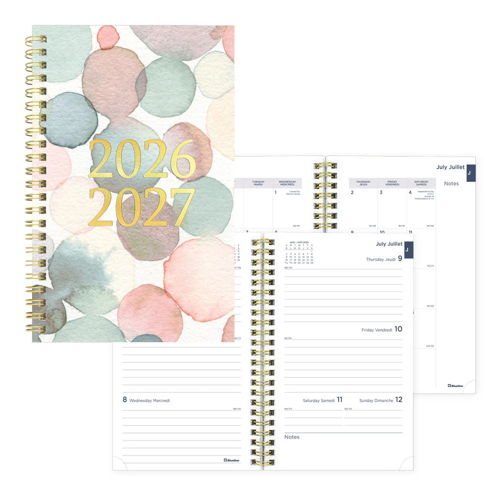 Academic Weekly Planner, Splash, 2026 - 2027, Bilingual (CA114BPI.01-27, CA114BPI.02-27)