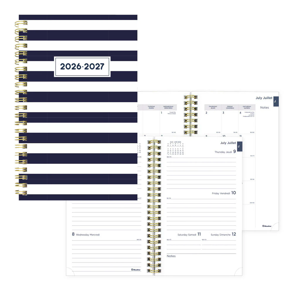 Academic Weekly Planner, Nautical, 2026 - 2027, Bilingual (CA114BPH.02-27, CA114BPH.03-27)