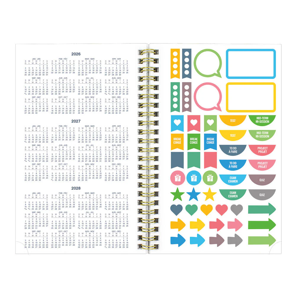 Academic Weekly Planner, Blossom, 2026 - 2027, Bilingual (CA114BPG.01-27, CA114BPG.02-27) - Image 9