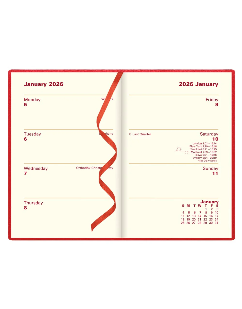 Belgravia Mini Pocket Week to View Leather Diary with Planners 2026 - English - Image 14