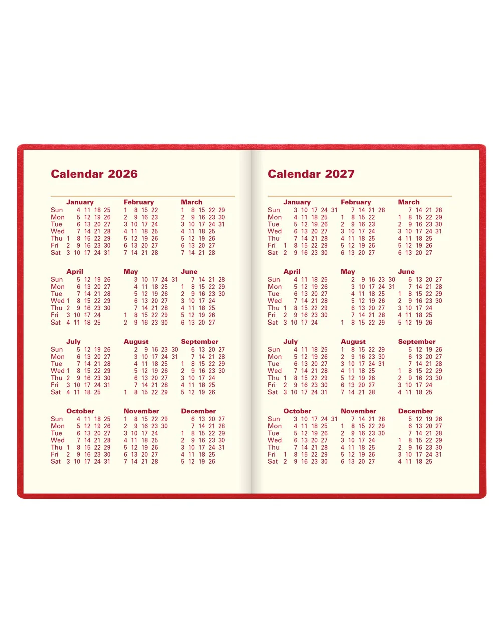 Belgravia Mini Pocket Week to View Leather Diary with Planners 2026 - English - Image 15
