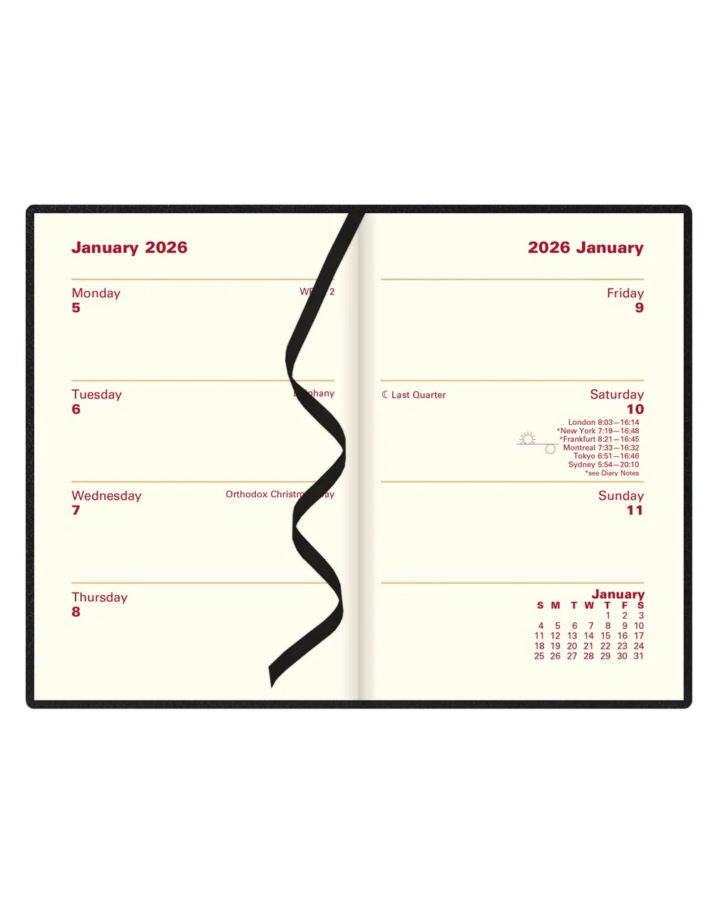 Belgravia Mini Pocket Week to View Leather Diary with Planners 2026 - English - Image 2