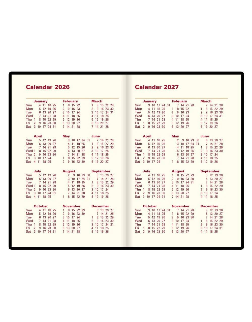 Belgravia Mini Pocket Week to View Leather Diary with Planners 2026 - English - Image 3