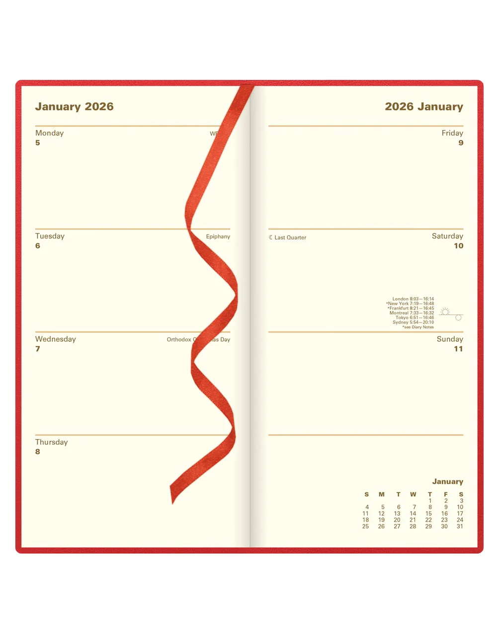 Belgravia Slim Week to View Leather Diary with Planners 2026 - English - Image 11