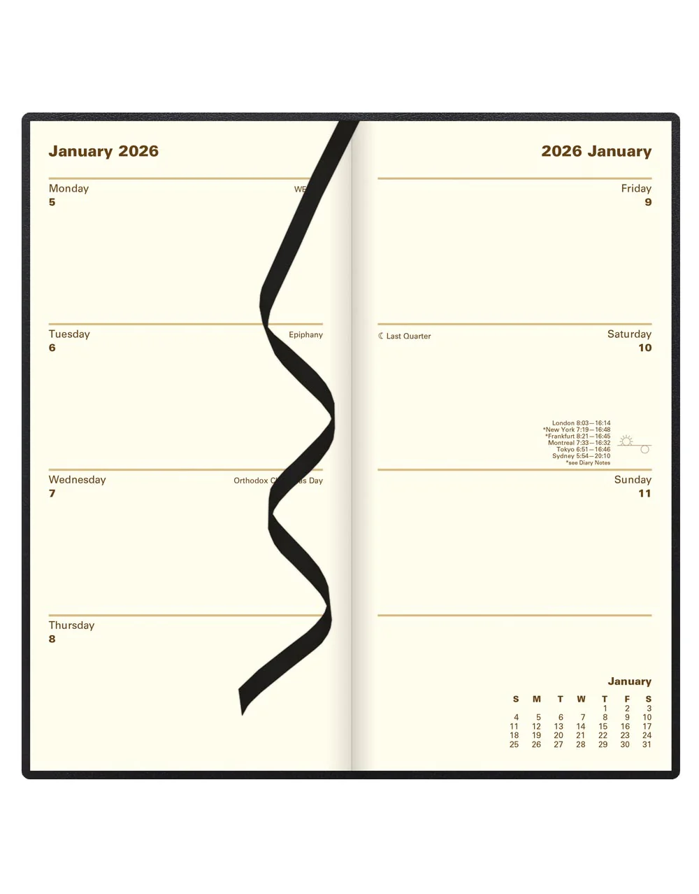 Belgravia Slim Week to View Leather Diary with Planners 2026 - English - Image 2