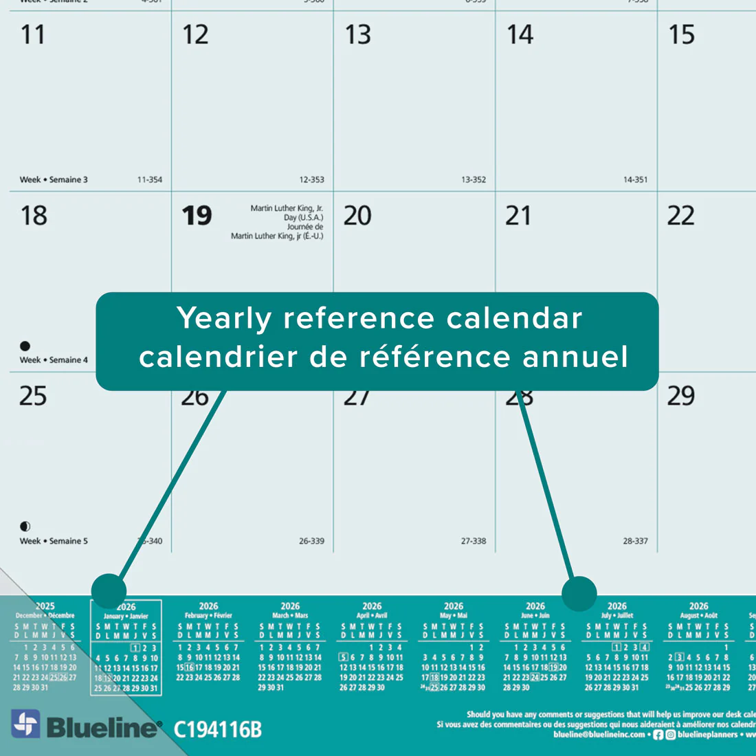 Best Friends Monthly Desk Pad 2026, Bilingual (C194116B-26) - Image 5