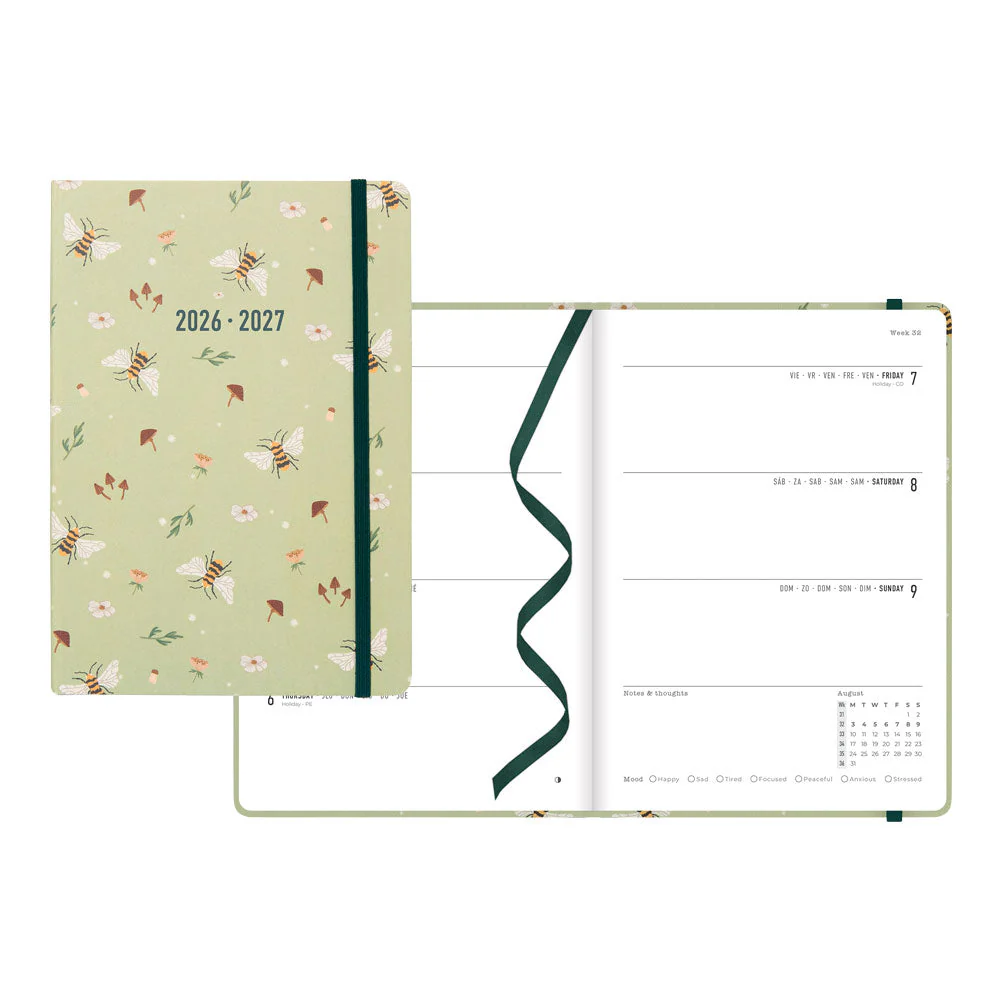Bumblebee Academic Weekly Planner, A5, 2026 - 2027, Multilingual (27-031906, 27-031907)