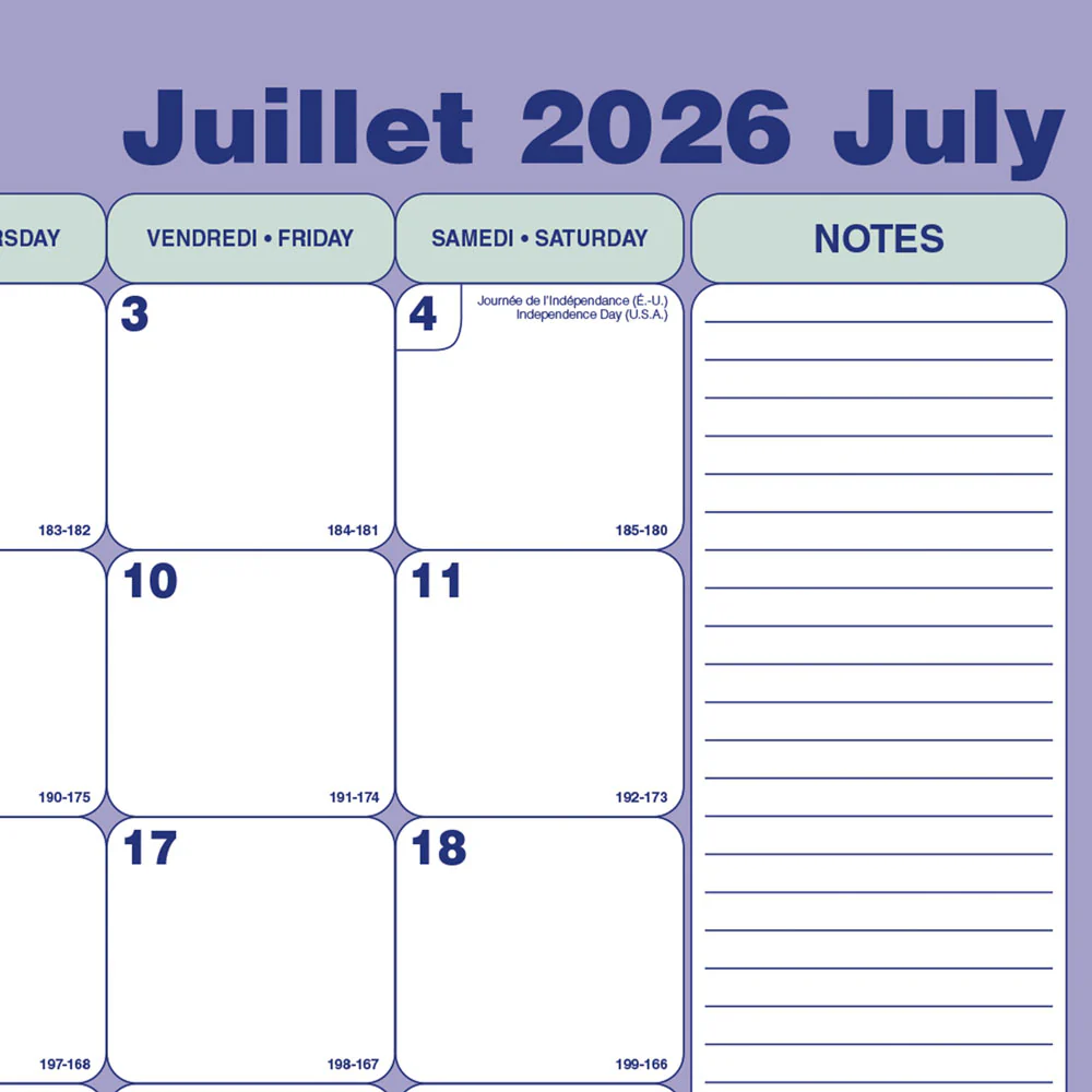 Academic Monthly Desk Pad Calendar, Classic, 2026 - 2027, Bilingual (CA181731B-27) - Image 3
