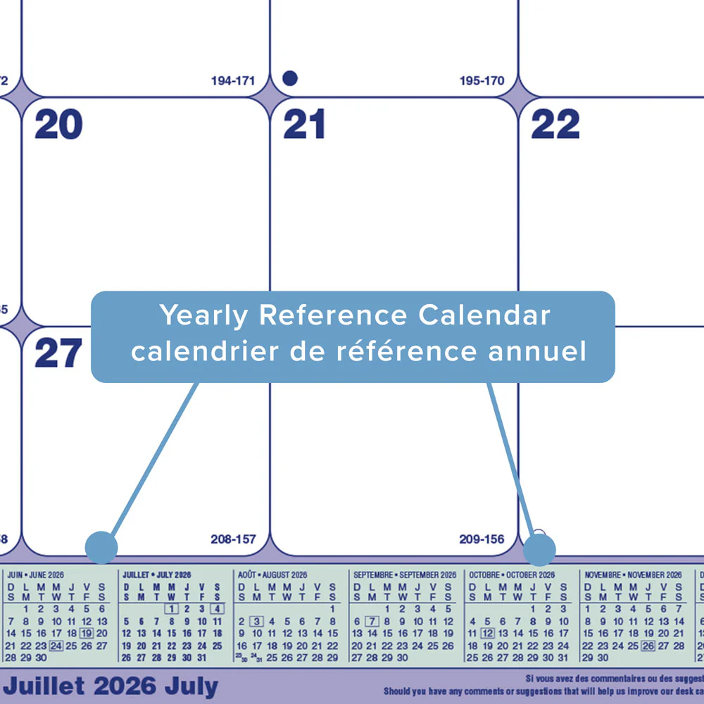 Academic Monthly Desk Pad Calendar, Classic, 2026 - 2027, Bilingual (CA181731B-27) - Image 5