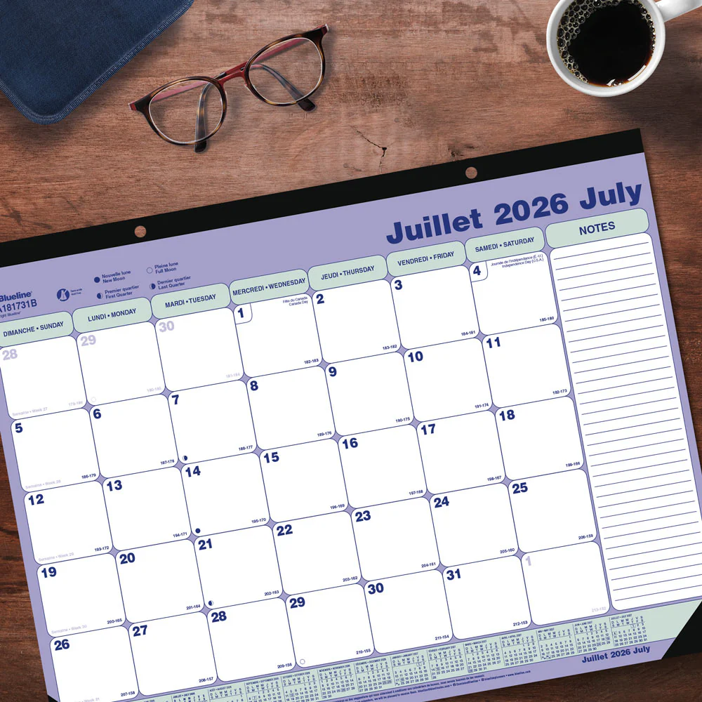 Academic Monthly Desk Pad Calendar, Classic, 2026 - 2027, Bilingual (CA181731B-27) - Image 7