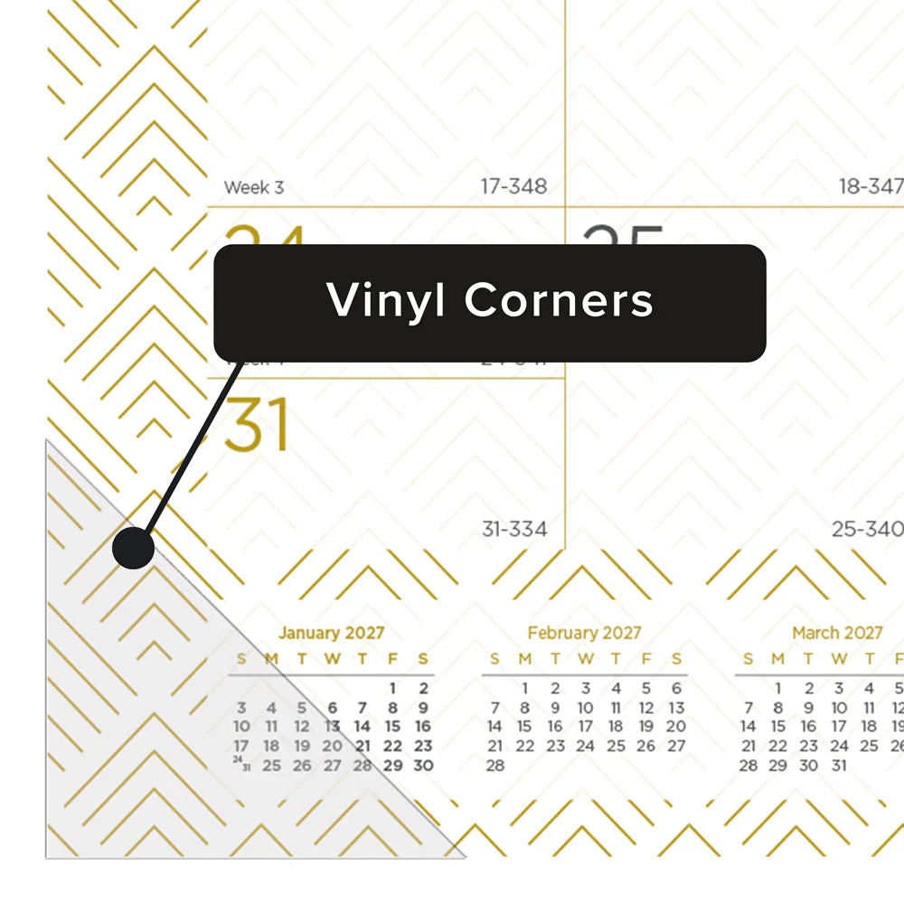 Monthly Desk Pad Calendar, Classic Gold, English, 2027 (C199003-27) - Image 4