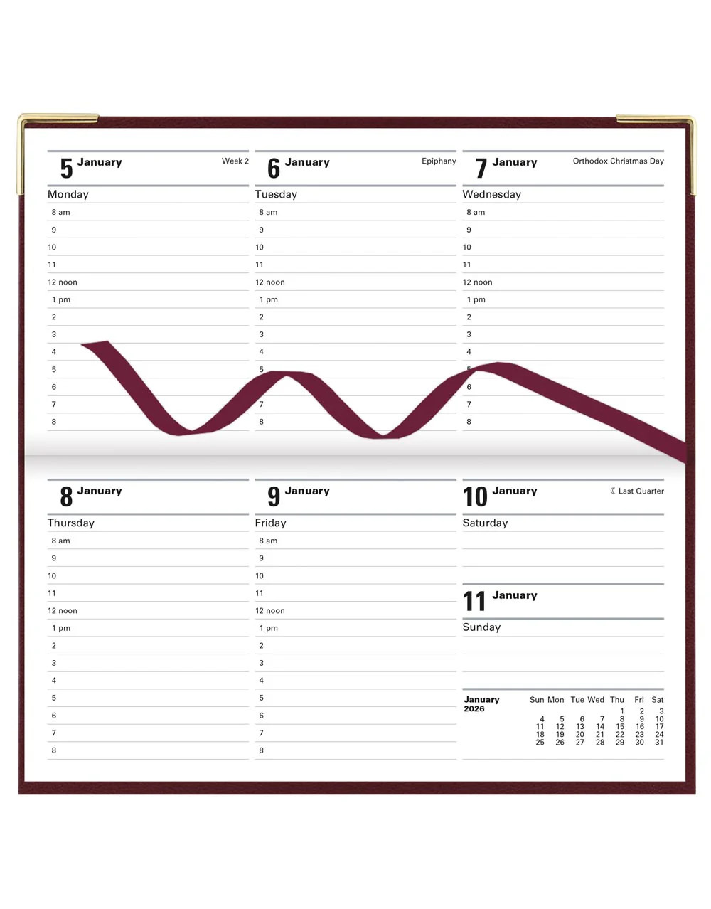 Classic Slim Landscape Week to View Planner with Appointments and Planners 2026 - English - Image 13