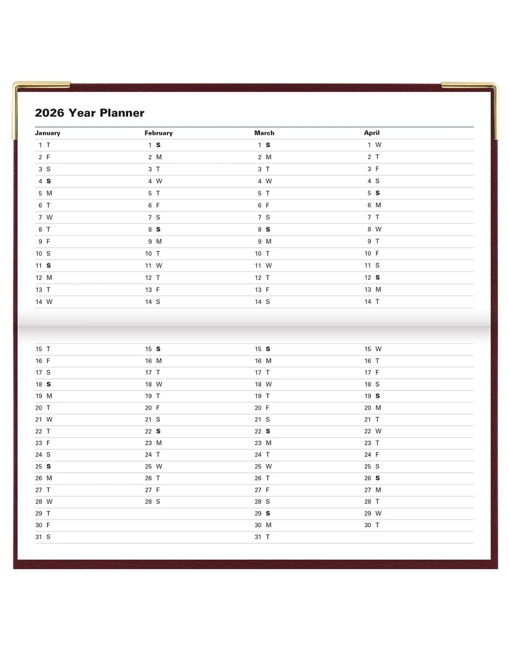 Classic Slim Landscape Week to View Planner with Appointments and Planners 2026 - English - Image 14