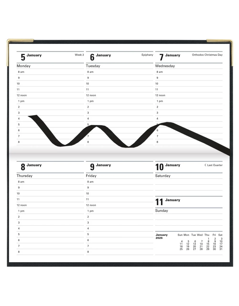 Classic Slim Landscape Week to View Planner with Appointments and Planners 2026 - English - Image 3