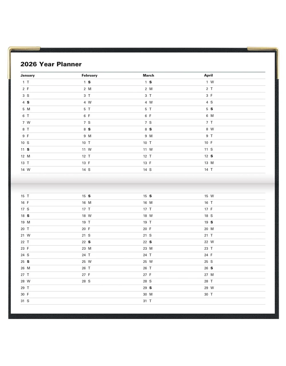 Classic Slim Landscape Week to View Planner with Appointments and Planners 2026 - English - Image 4