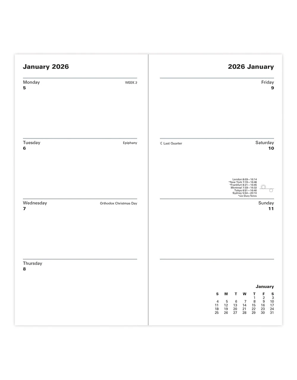 Classic Slim Week to View Planner with Monthly Planners 2026 - English - Image 2