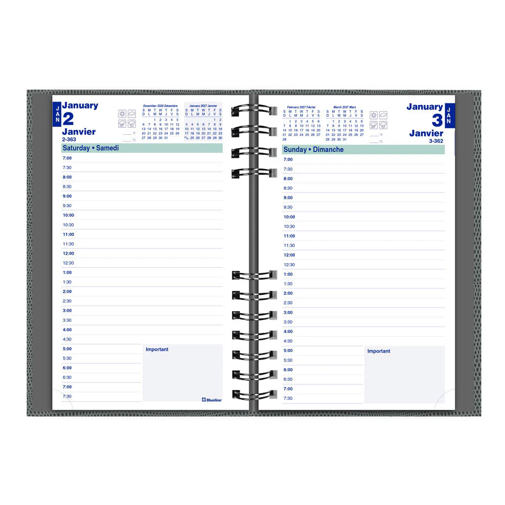CoilPro™ Daily Appointment Book, 2027, Bilingual, Assorted (C1504CB.OST-27) - Image 5