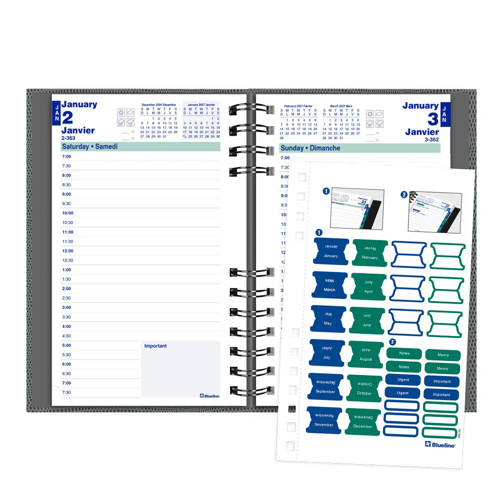 CoilPro™ Daily Appointment Book, 2027, Bilingual, Assorted (C1504CB.OST-27) - Image 6