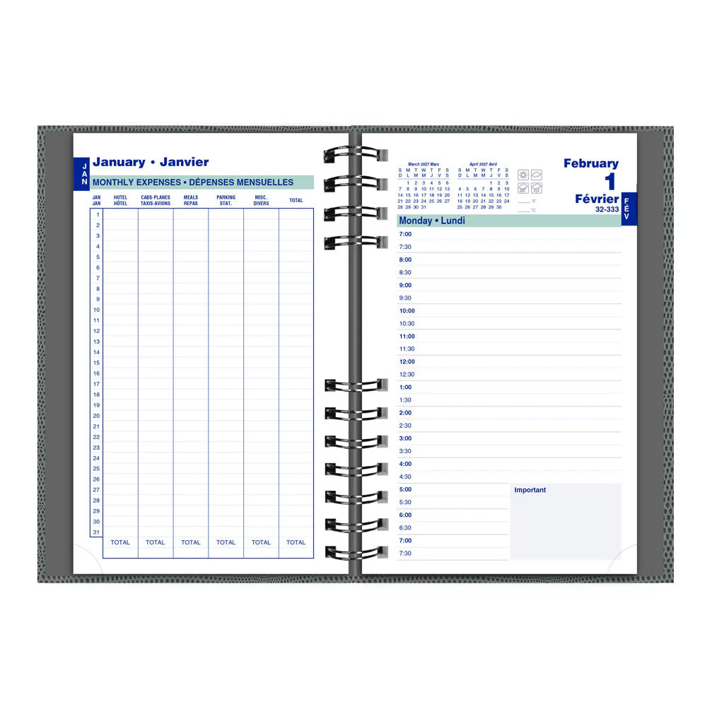 CoilPro™ Daily Appointment Book, 2027, Bilingual, Assorted (C1504CB.OST-27) - Image 8