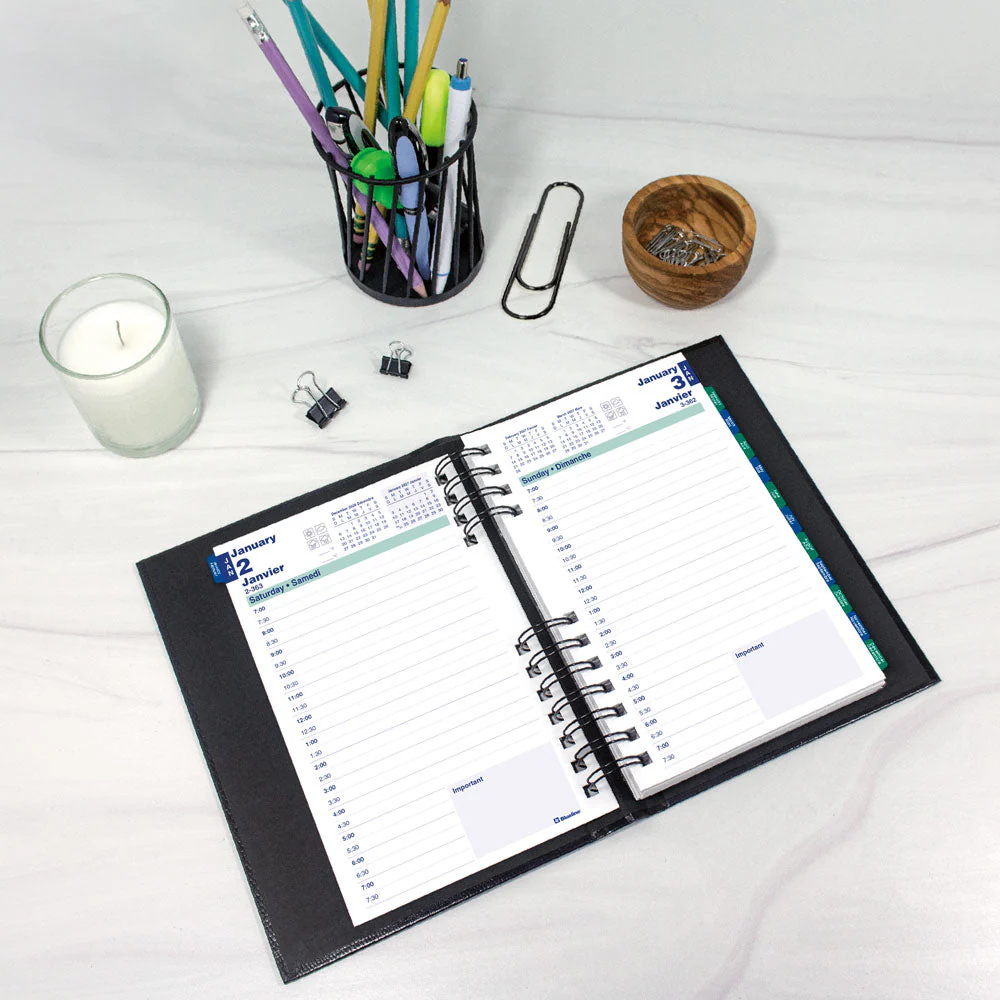 CoilPro™ Daily Appointment Book, 2027, Bilingual, Black (C1504C.81B-27) - Image 6